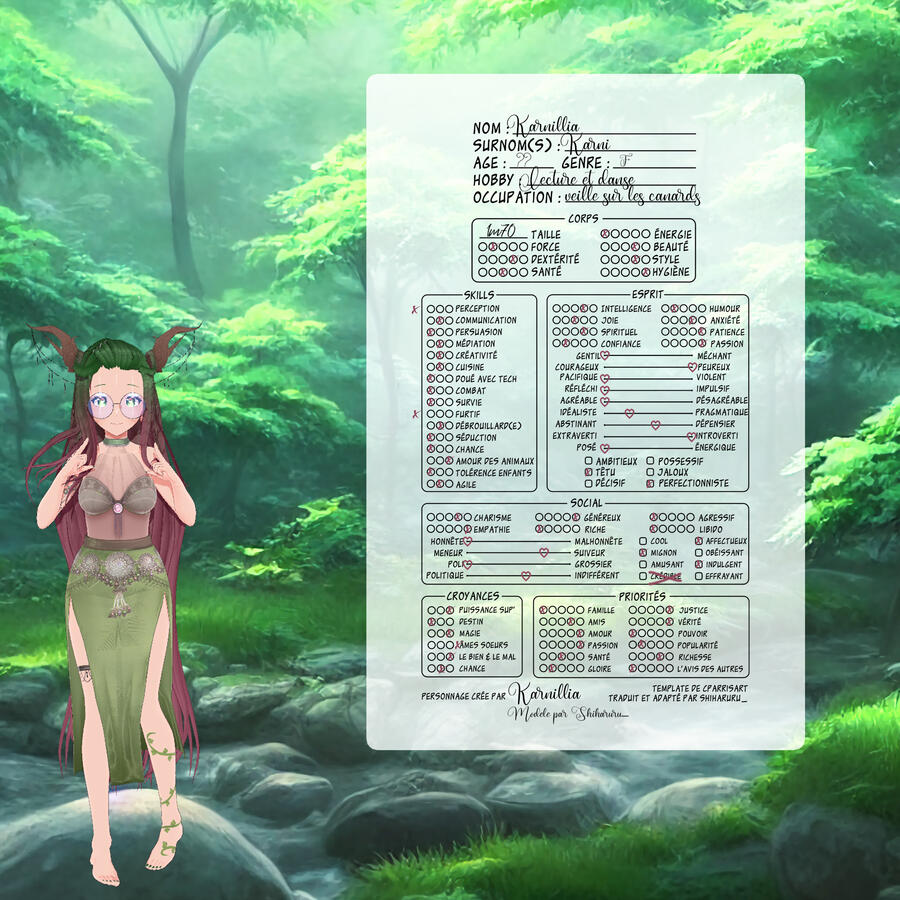 Fiche de personnage